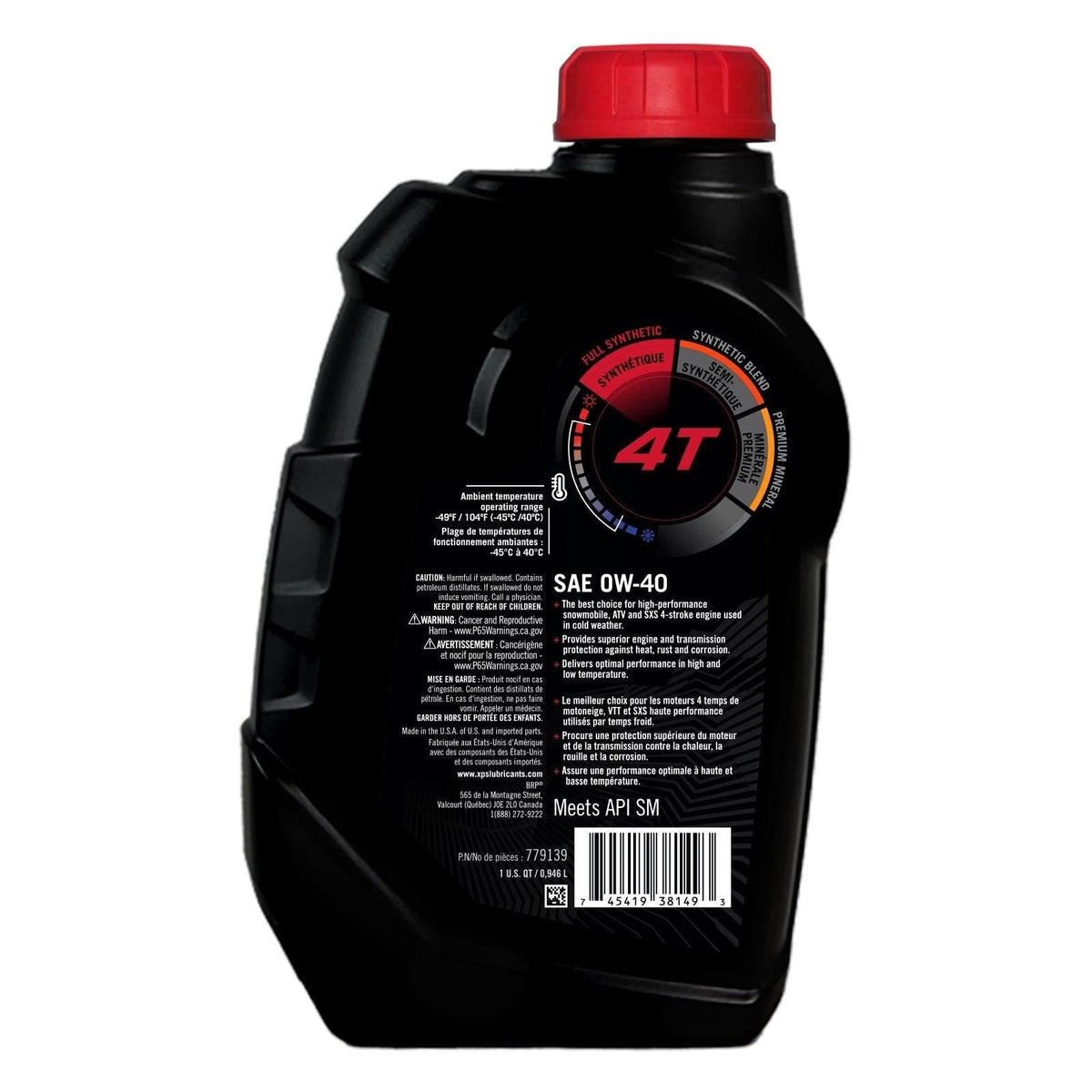 4T 0W-40 Synthetic Oil / 1 QT / 946 ml - Factory Recreation