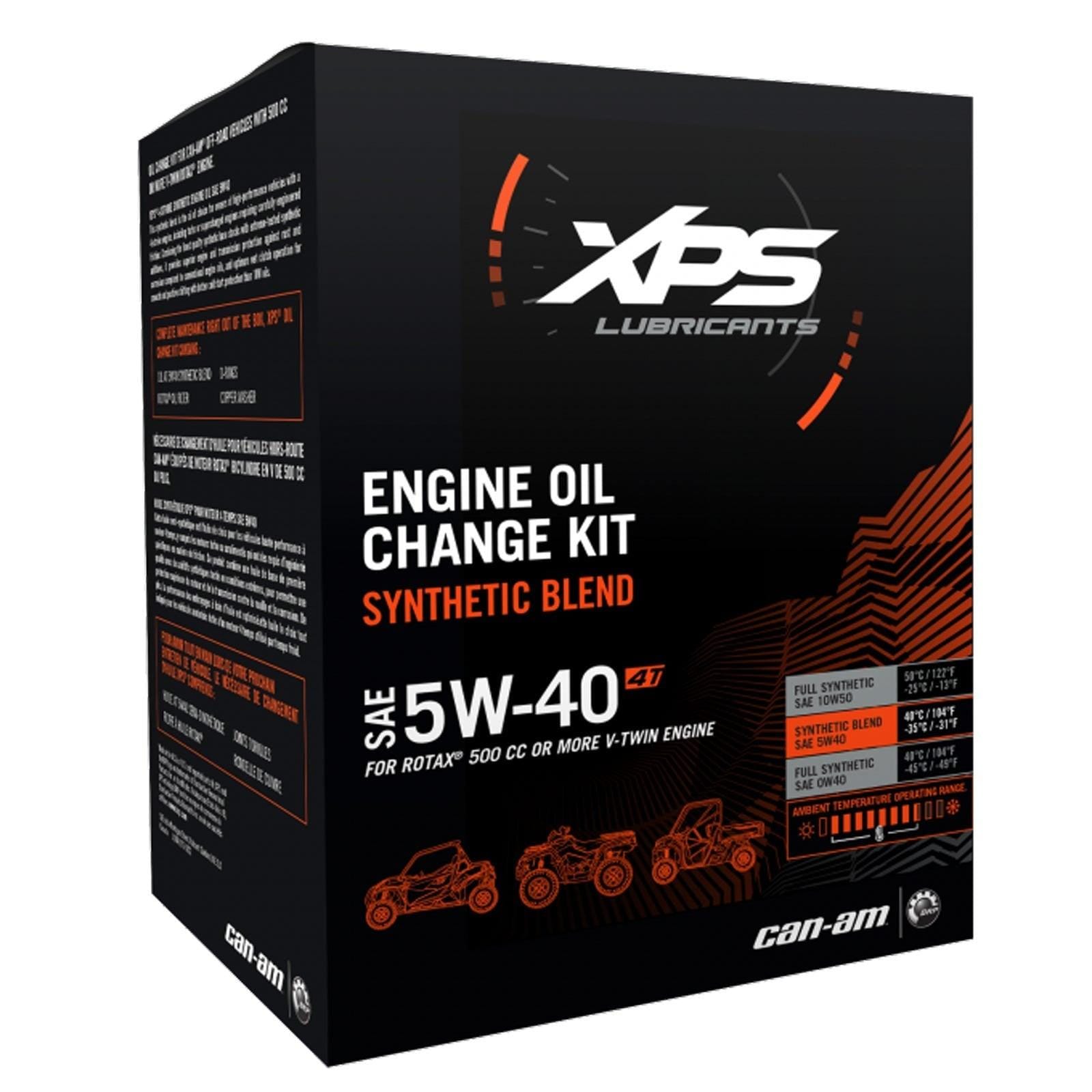 4T 5W-40 Synthetic Blend Oil Change Kit for Rotax 500 cc or more V-Twin engine - Factory Recreation